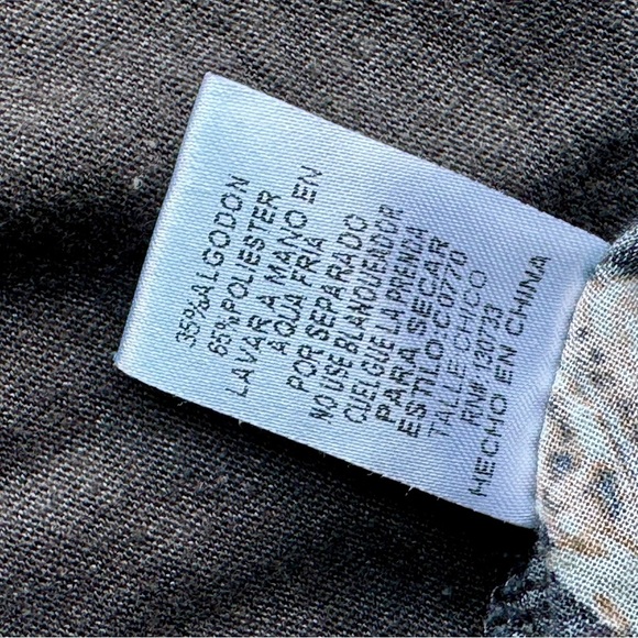 Altar'd State Gray Floral Hi Low Oversized 3/4 Sleeve Mixed Media Tunic  Size S - Picture 7 of 15